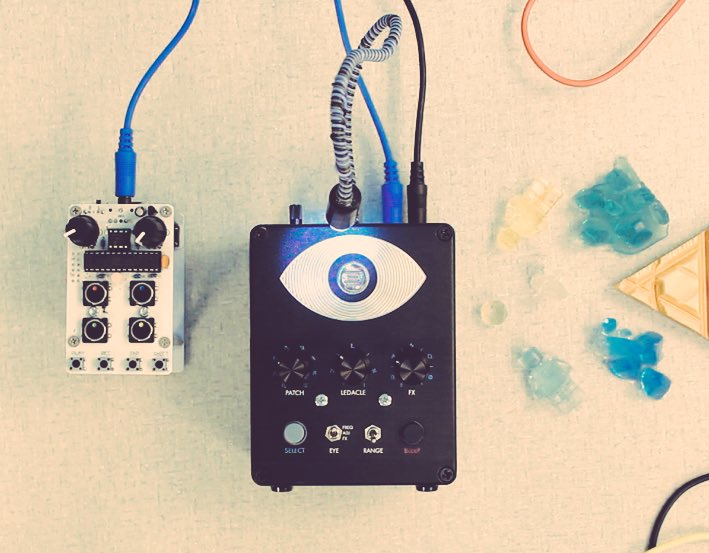 Moogfest's tweet photo. Thingamagoop 3000 -- a new light controlled noise friend by the good Dr. at @bleeplabs. https://t.co/LEBVIDKdsi https://t.co/ogoKH995J9