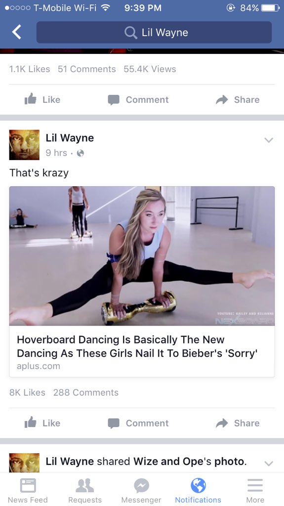 KaileyMaurer's tweet photo. Ayeee! Thanks for sharing our video! @LilTunechi #Acrobots https://t.co/GJxC8ZeI2A