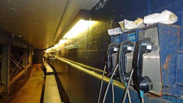MLBcathedrals's tweet photo. ICYMI, old @Padres dugout still exists at Qualcomm Stadium. Permanently buried under football bleachers. https://t.co/0jF57PTpBU