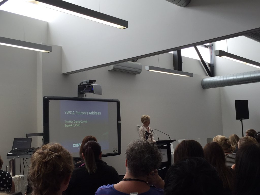 The @YWCAAus's new Patron, the Hon Dame Quentin Bryce addressing #ywcacon15