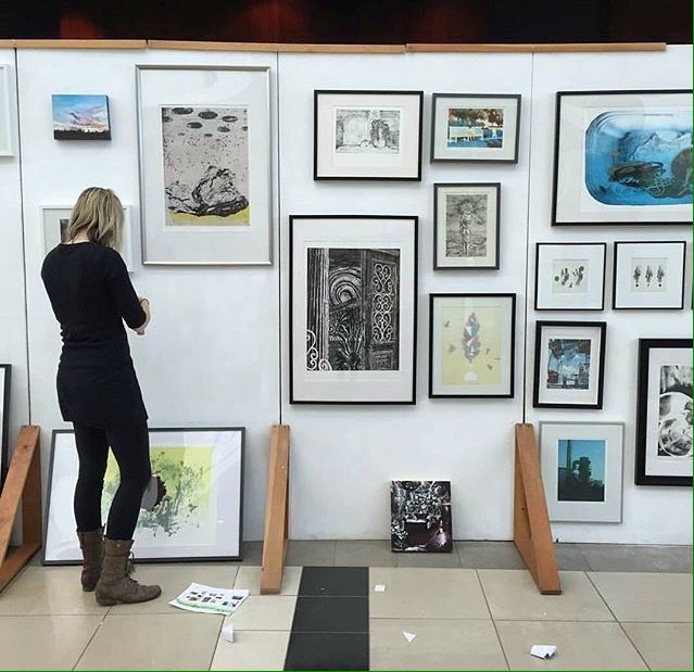 OutburstAuction's tweet photo. Almost done setting up!! See you in an hour #yeg! #OUTBURST #artauction #ualberta #yegevents #yegarts #artwork https://t.co/lUK00xwcgX