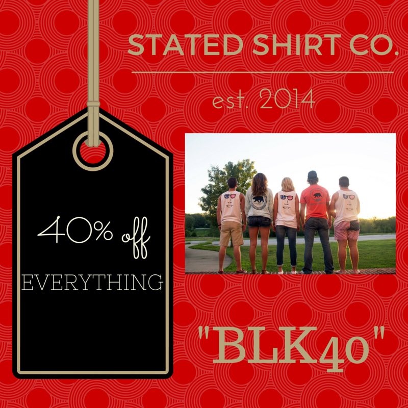 StatedShirtCo's tweet photo. Only a few hours left of the Stated Shirt Co. Black Friday sale! Get your Stated shirts at 40% off! #liveSTATED https://t.co/VdIcOrUSRE