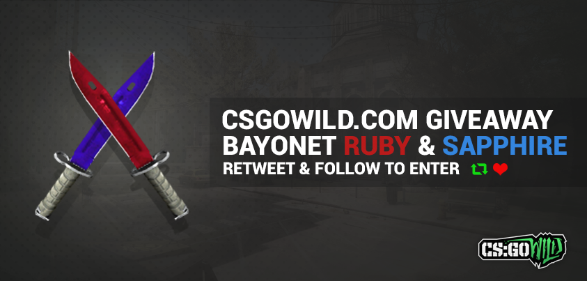 Wild's tweet image. CRAZY CSGOWild.com Bayonet Ruby &amp;amp; Sapphire giveaway! Retweet and follow to enter. Drawn December 6th.