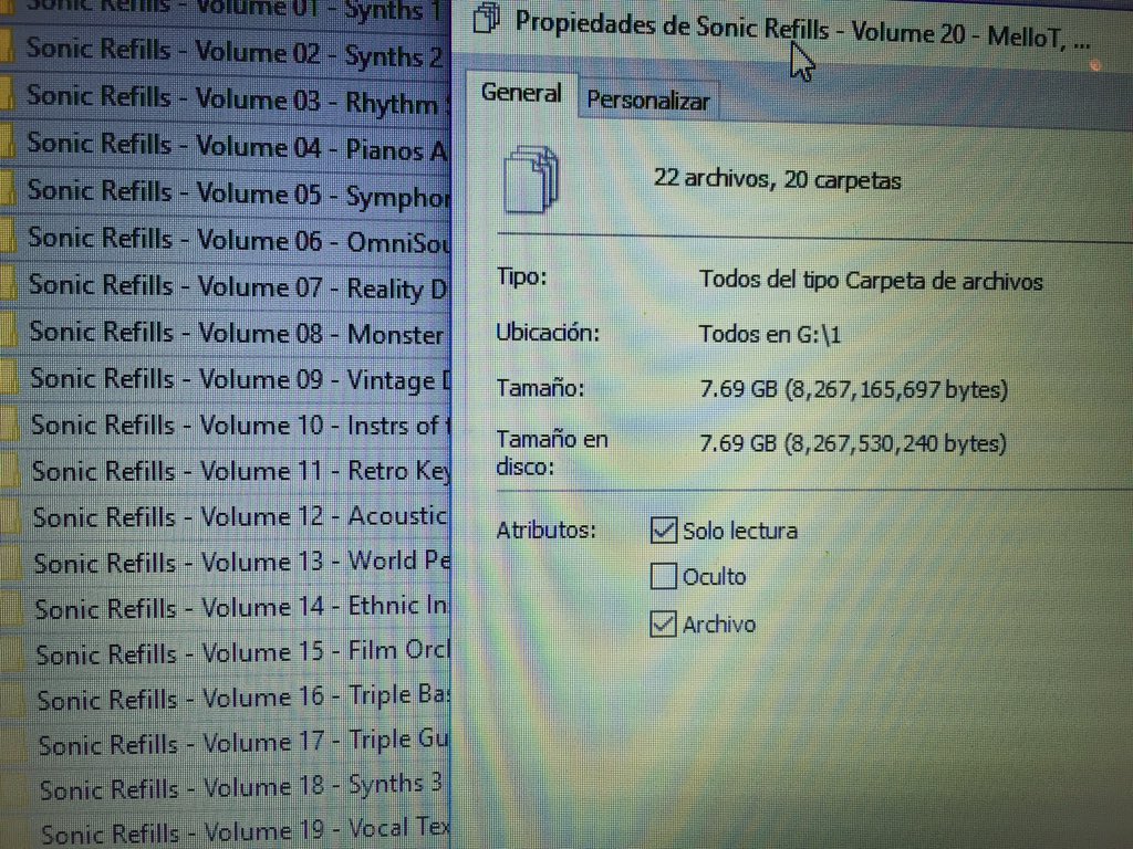 soytavares's tweet image. Almost 96GB. Reason Refills Megapack  + 7.6GB of sonic refills...lots of instruments 👀 #PropellerheadReason ❤️