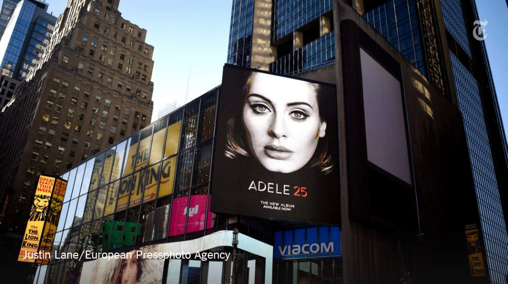 nytimes's tweet photo. Adele is selling more albums than anyone in the music business thought was still possible https://t.co/6HsWyMV0nH https://t.co/nd9gcP6jWY