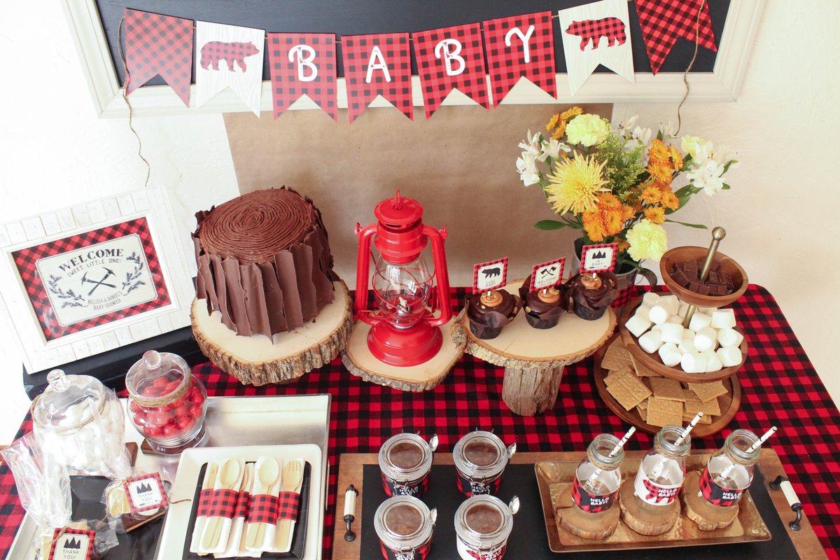 lumberjack baby shower decoration ideas