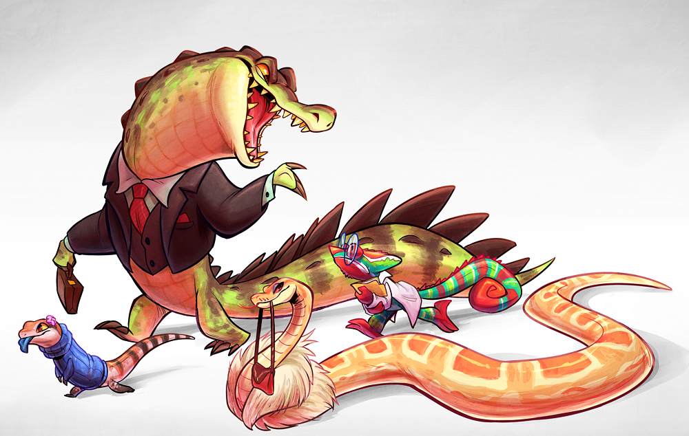 So far there's been an absence of reptiles in Zootopia, so I drew what I thought it be like if there were!