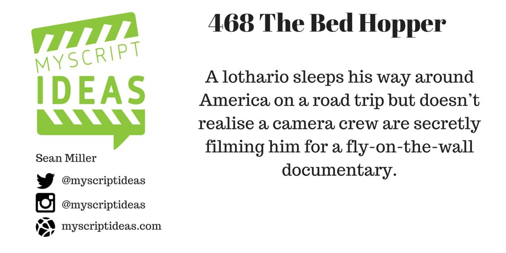myscriptideas's tweet photo. 468 The Bed Hopper #screenplay #amwriting #comedy #drama #scriptchat #storyideas #screenwriting #myscriptideas https://t.co/D2iVZ49fhS