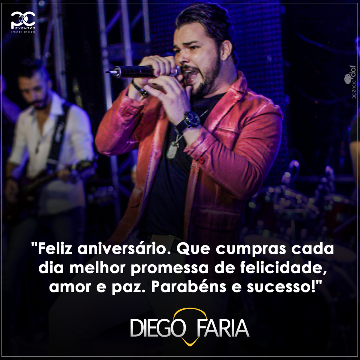 pceventosGO's tweet photo. Toda equipe da PC Eventos @pceventosGO deseja os Parabéns para o nosso querido Diego Faria @diegofariareal, sucesso! https://t.co/4hdvbqTlHE