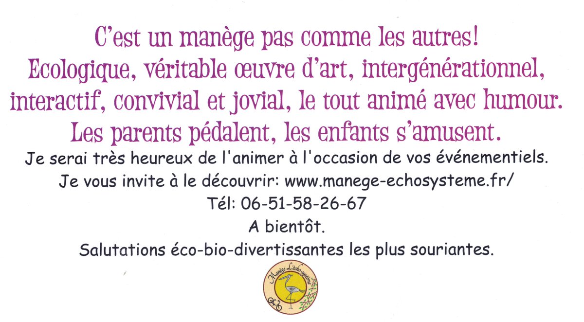 manegeechosys's tweet image. C&apos;est un manège pas comme les autres!
Ecologique, véritable œuvre d&apos;art, intergénérationnel, convivial et jovial...