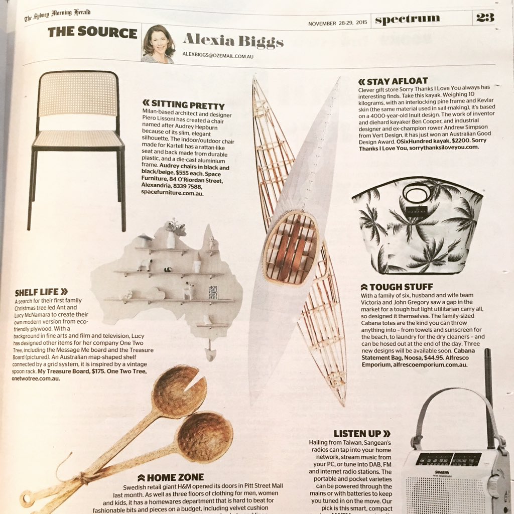 osixhundred's tweet photo. Kayak in paper. Thanks @smh Spectrum for committing us to print, and @sorrythxiloveu for the love. #kayak #sydney https://t.co/A8YjdVT5X0