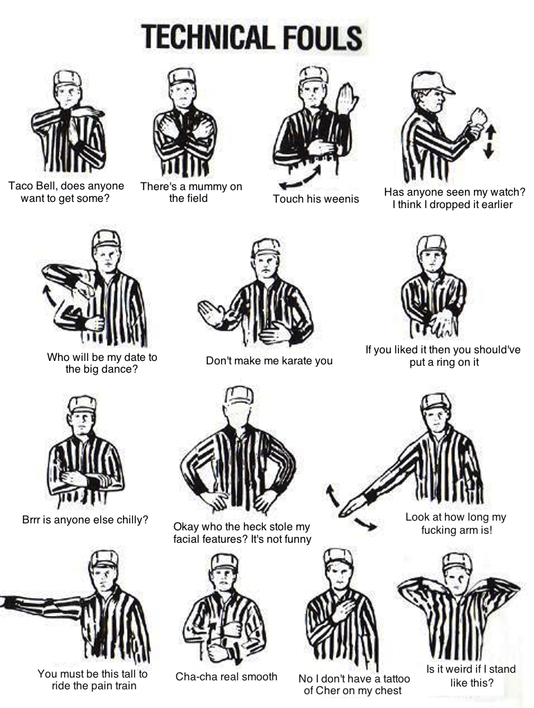 Printable Football Referee Hand Signals Hot Sex Picture