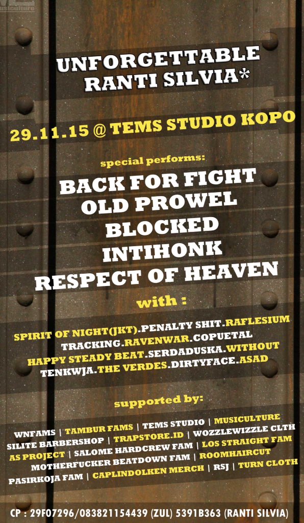 besok kita di "unforgettable ranti silvia" <a href="/tems/">tems</a> ms, kopo bandung 
jam 1 siang 
htm donasi