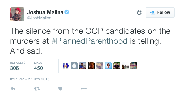 oliverdarcy's tweet photo. Many attacking GOP for lack of statements on @PPFA shooting, but failing to note Obama hasn't said anything either. https://t.co/KhCxNad7dq