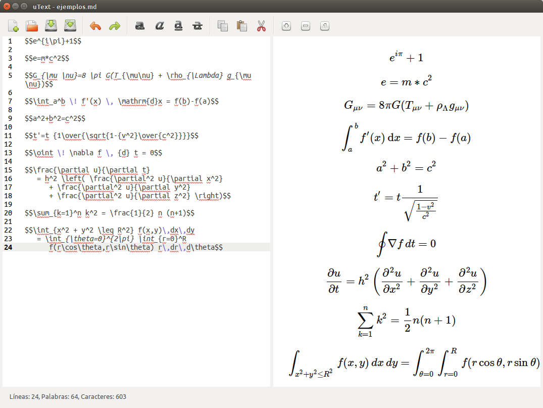 atareao's tweet photo. #uText se actualiza para previsualizar #ecuaciones #Latex y editar #markdown en #Ubuntu https://t.co/AeYRw5NM3T https://t.co/xSgceoa6wt