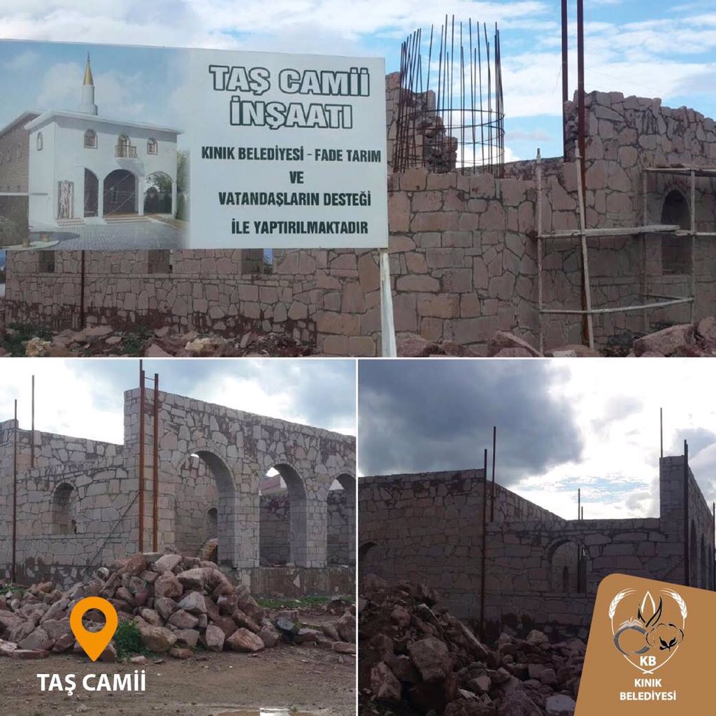 Taş cami inşaatında sona gelinmek üzere..
