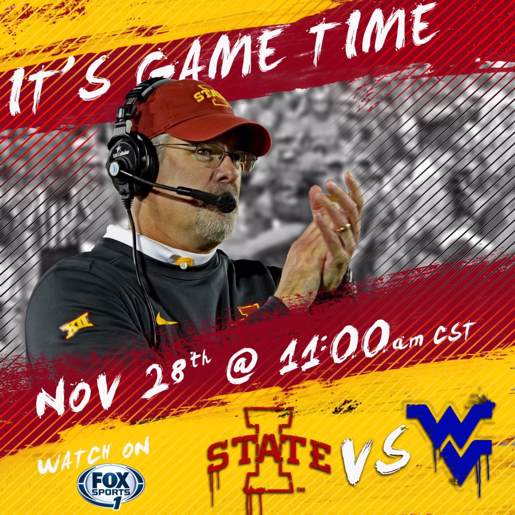 Today we take the field one last time for Coach Rhoads &amp; this brotherhood. We love you,Coach #CycloneFamily #BeatWVU