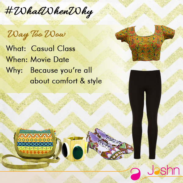 JashnOnline's tweet photo. #WhatWhenWhy Adorn this casual look to the theater. The Jashn Blouse adds a fun element to the look! #WayTooWow https://t.co/Sp6M1VruNi