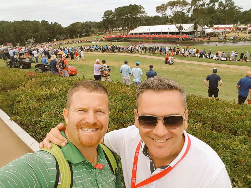 markwrafferty's tweet photo. Great day at #AustralianOpen after watching #jordanspieth eagle out on 16 @GarySmokey1 @lavertygolf https://t.co/ZnsitU01fp