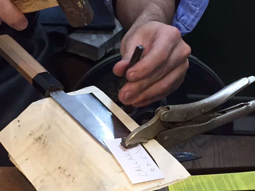 EmilyCallahanRD's tweet photo. Excited about our new name-engraved Japanese Santoku knife from Kamata in Kappabashi kitchen town. #RDinJapan https://t.co/jU9N7AuIkJ