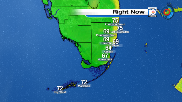 A BIT COOLER - Nice and comfortable start to the weekend. Morning lows have dropped to the 60s! #HappySaturday https://t.co/XzcowtnwaN