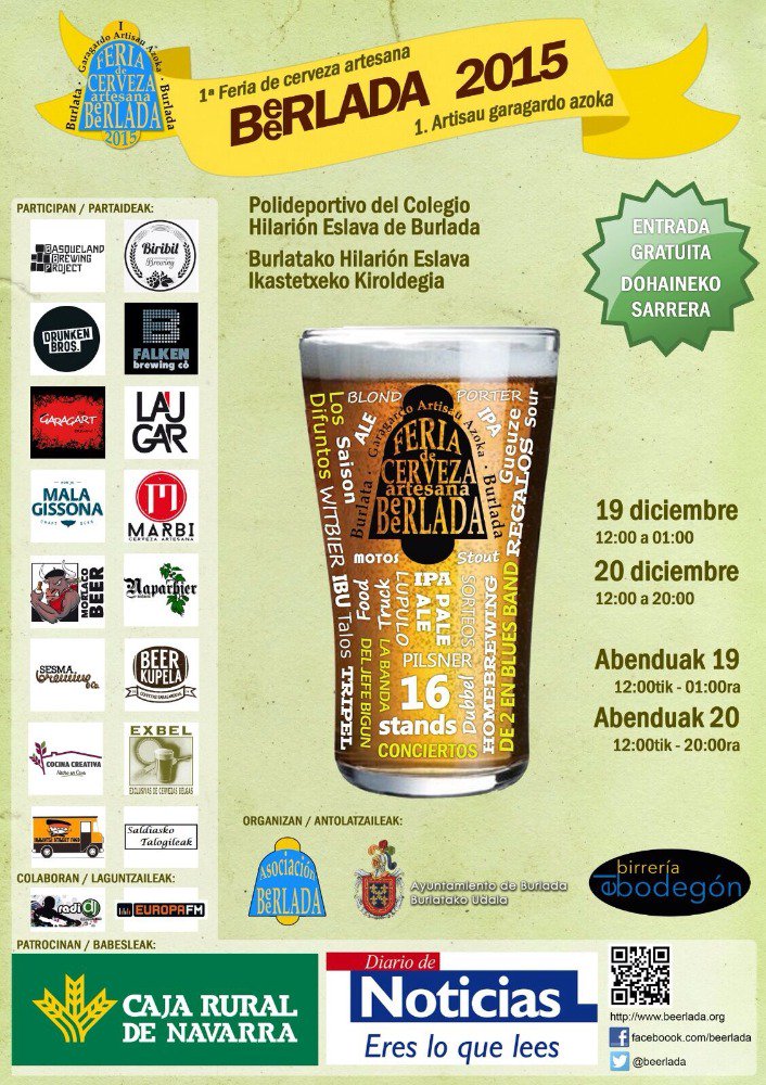 bodegonburlada's tweet photo. @Beerlada @drunkenbrosbrew ¡por fin vamos a teneros en un feria de cerveza cerca de casa! @bodegonburlada #burlada https://t.co/OxBulU7zID