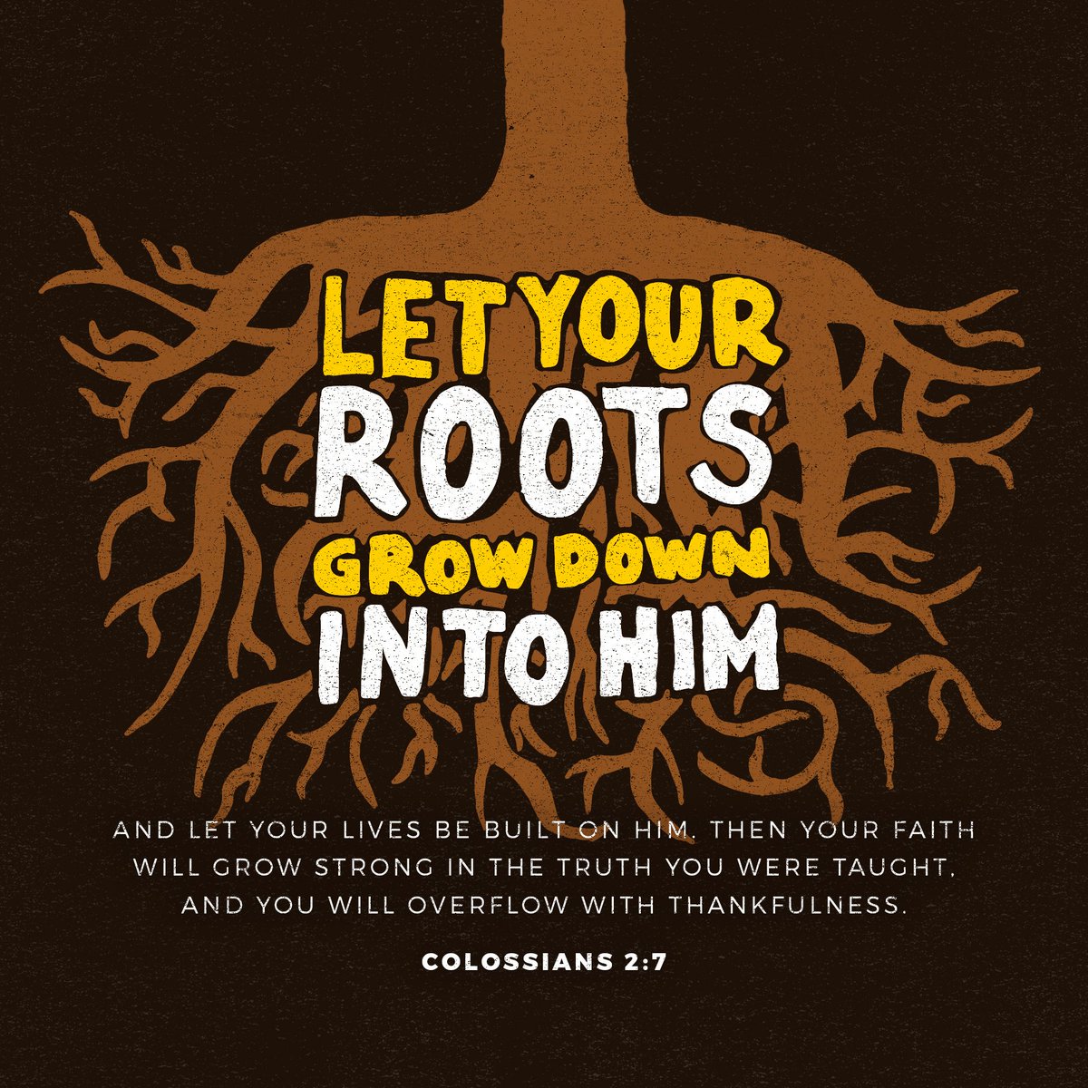 Daily_Bible's tweet photo. Let your roots grow down into him, and let your lives be built on him. Then your faith will… https://t.co/4JWMDCenLG https://t.co/SCZWwXm6RG