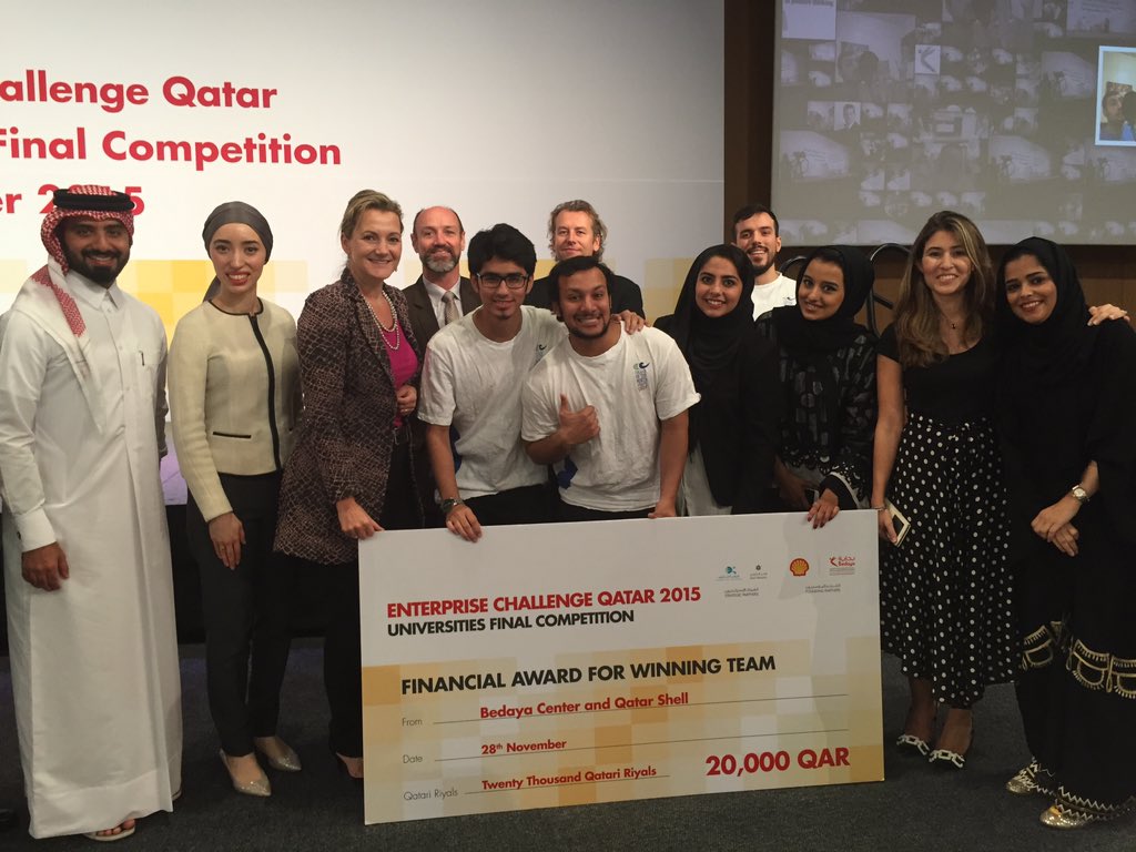 YvettevEechoud's tweet photo. Impressed by brilliant ideas and pitches by students in the Enterprise Challenge Qatar! #ecqu2015 #startup https://t.co/sEPOvqriLh