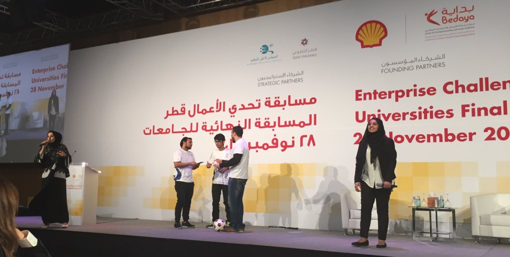 YvettevEechoud's tweet photo. Impressed by brilliant ideas and pitches by students in the Enterprise Challenge Qatar! #ecqu2015 #startup https://t.co/sEPOvqriLh