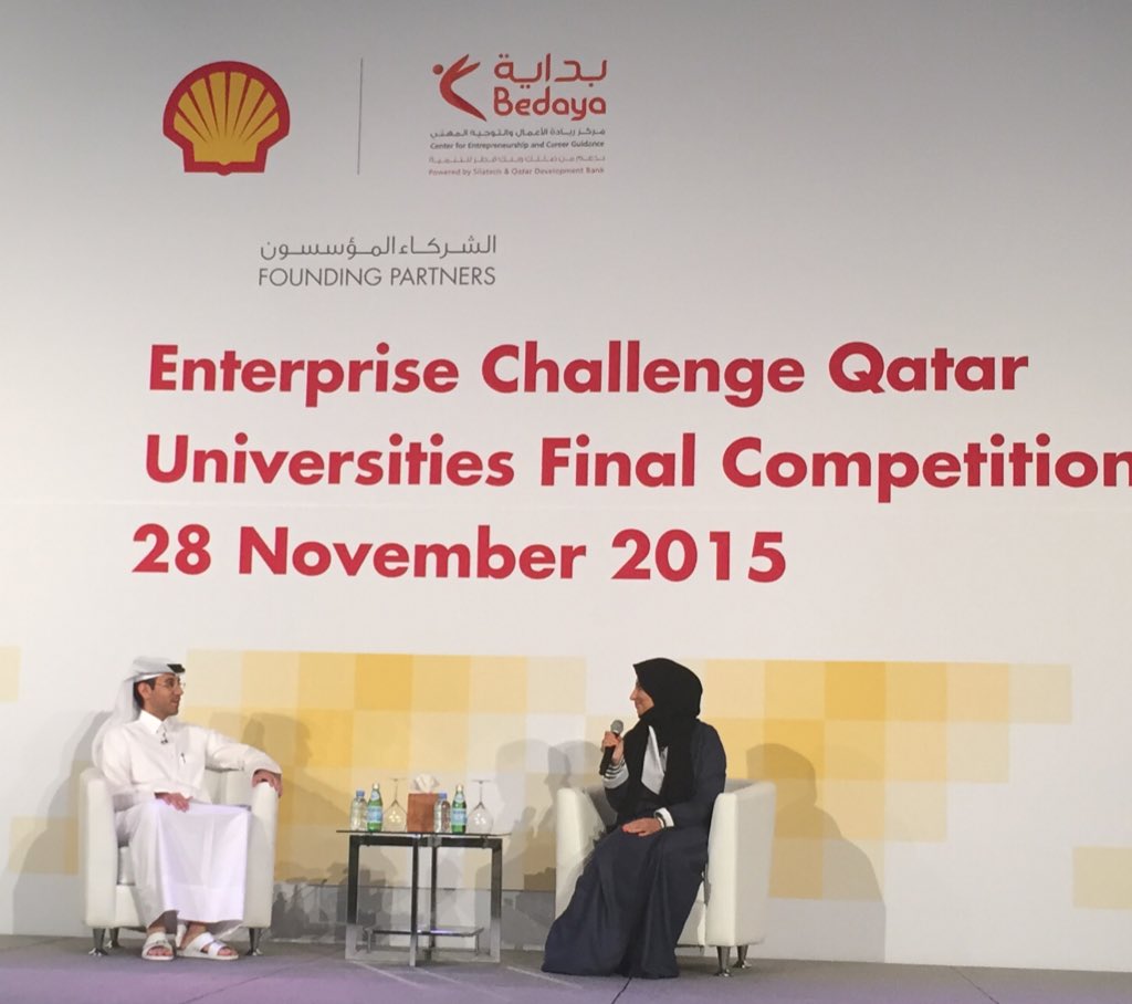 YvettevEechoud's tweet photo. Impressed by brilliant ideas and pitches by students in the Enterprise Challenge Qatar! #ecqu2015 #startup https://t.co/sEPOvqriLh