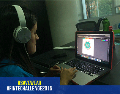 SaveWear_'s tweet photo. Nuestra directora de marketing se acaba de fajar un super logo #FintechChallenge2015 @Fintechallenge  #SaveWear. https://t.co/s3ygqVBMFX
