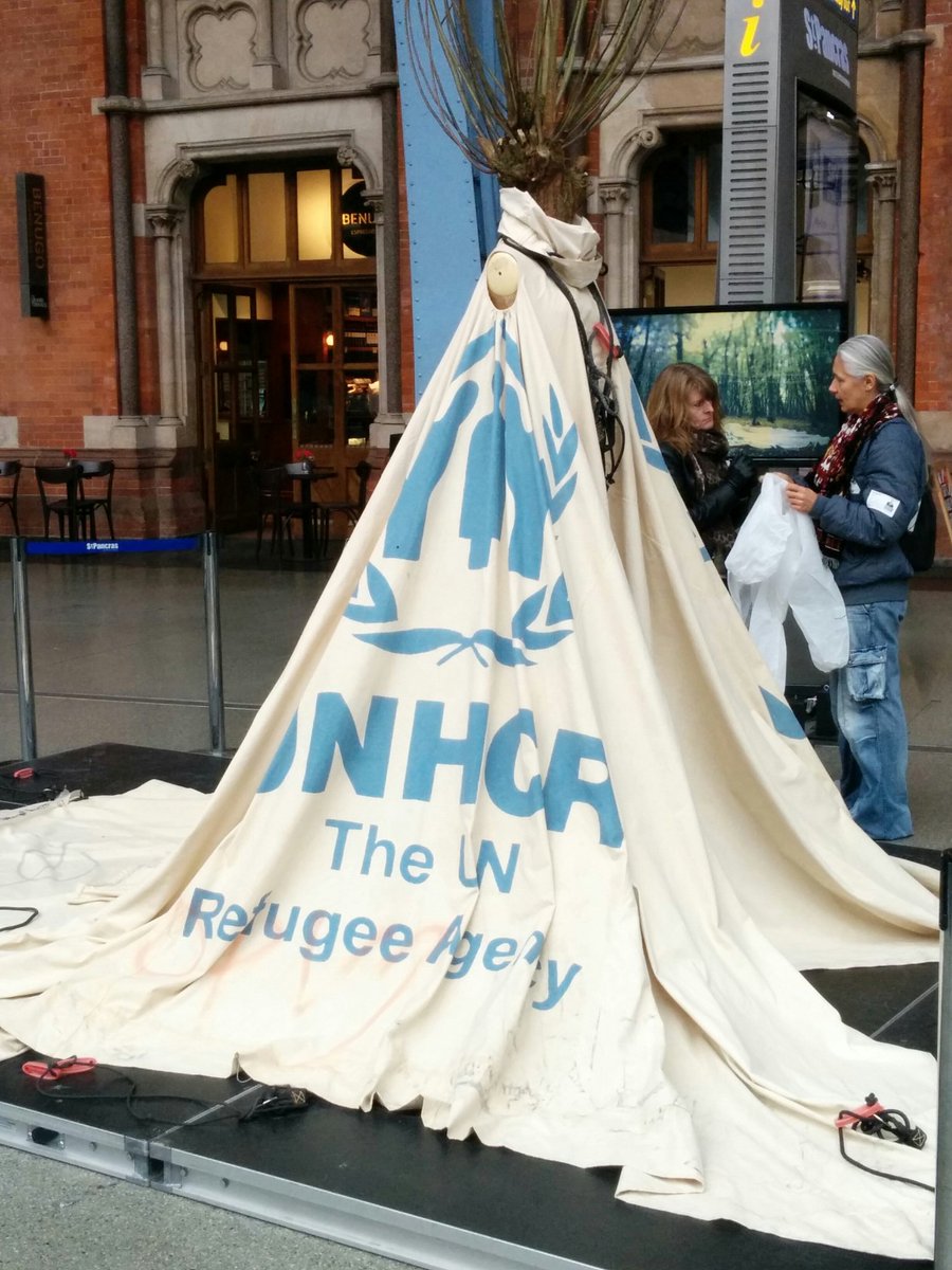 CatherineWeird's tweet photo. At StPancras having a look at #Dress4OurTime https://t.co/GaD42bDt6u