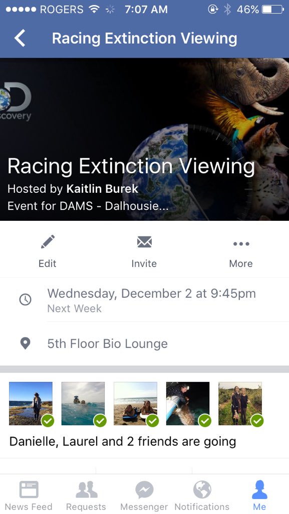 DamsDalhousie's tweet photo. Come join us for the live streaming of #RacingExtinction on @Discovery #KnowYourDal @DalScience @DABSDalBio https://t.co/8Ki1EhWHpm
