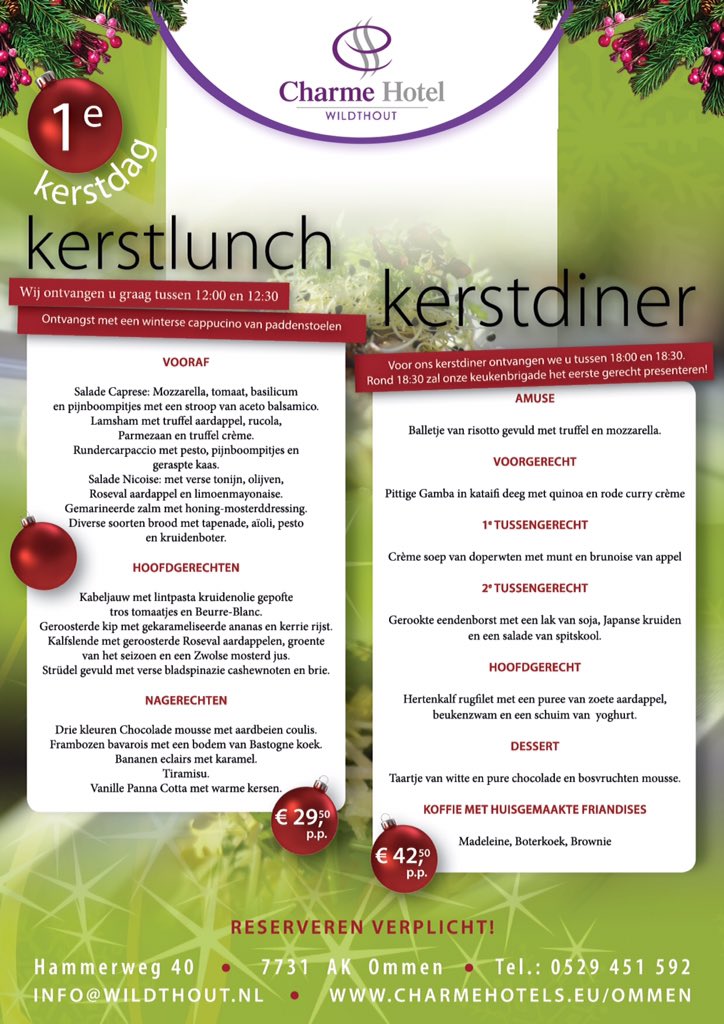 Wildthout's tweet photo. Op eerste en tweede kerstdag serveren wij een heerlijke brunch en een culinair kerstmenu #kerst #brunch #culinair https://t.co/vpE9ad48be
