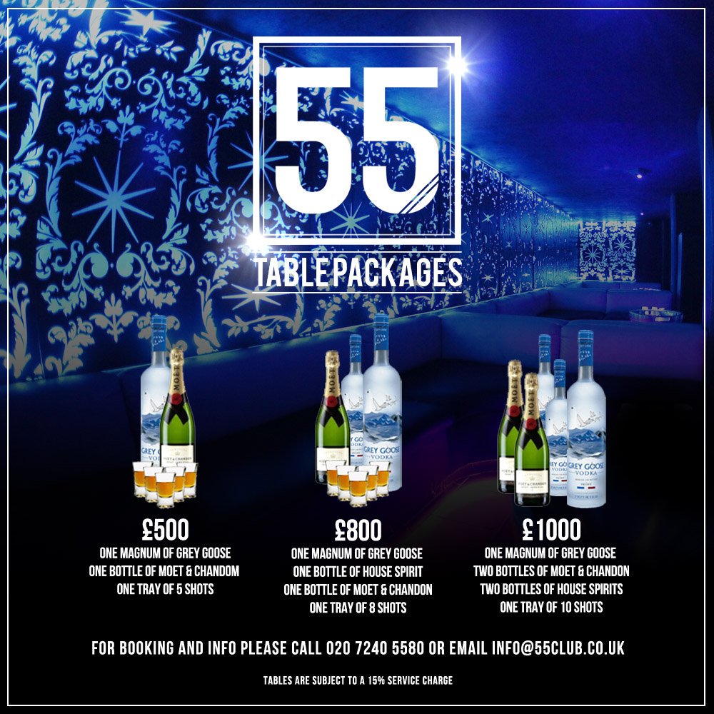 55Clubldn's tweet photo. Book yourself a booth or table for what's to be another busy night! info@55club.co.uk or call 020 7240 5580
#55club https://t.co/iFKXLhdFNb