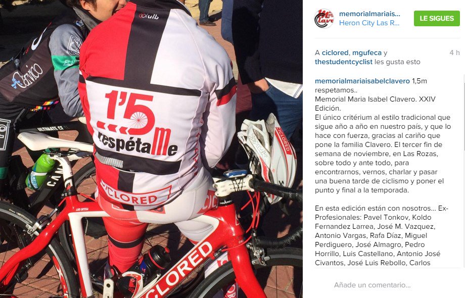 Ciclored's tweet photo. Cazados en el @misabelclavero . Gran tarde de ciclismo, buen rollo y charlas interminables de ciclismo. #1,5respect https://t.co/xEBRSvuyba