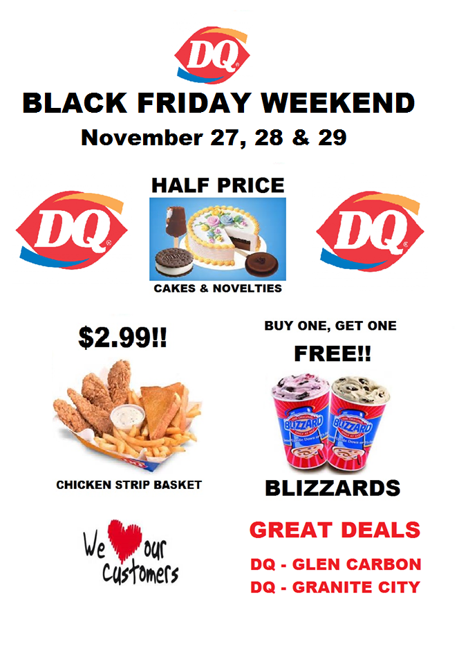 DQGlenCarbon's tweet photo. Hey @SIUECougars come back from @SIUE T-Day break this weekend and hit DQ! & #CougarTuesday on 12-1! #biggestoneever https://t.co/cVFo0481oE