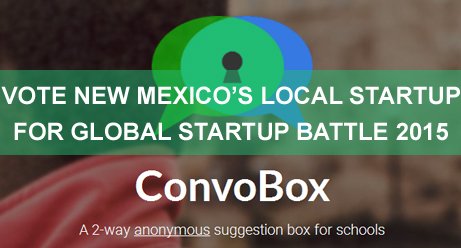 CouillardJason's tweet photo. Vote ConvoBox NM Startup Winner Going Global Plz RT https://t.co/SKoRbodfjU  #SWSantaFe #GSB2015 #SantaFe https://t.co/ShsST3DbCC
