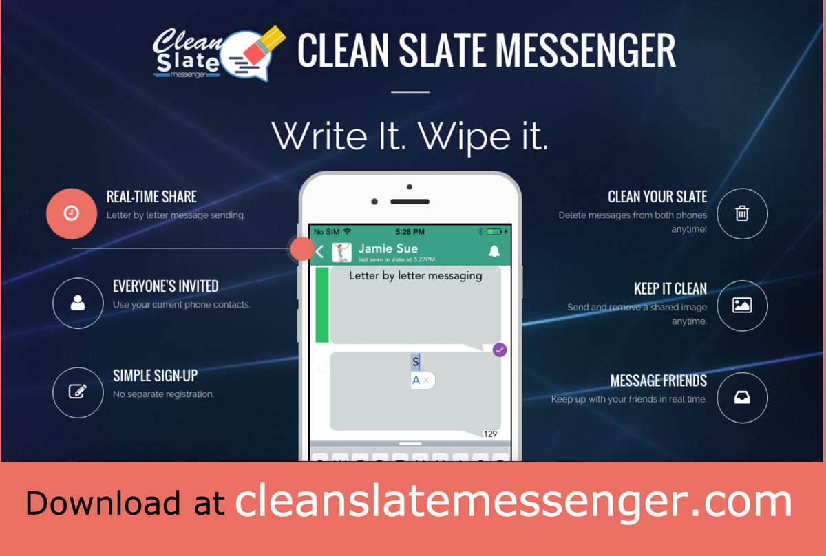 MaychildTech's tweet photo. Download #CleanSlateMessenger for free at https://t.co/ZpQ4VrtBAp! https://t.co/w02FxuB3ph