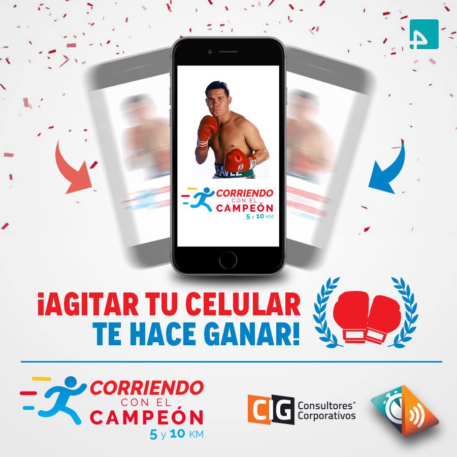 root4's tweet photo. Participa de  #CorriendoConElCampeón con tu celu y llévate los guantes autografiados x @Jcchavez115 .@FJulioCesarCh https://t.co/z02iw8DMgI