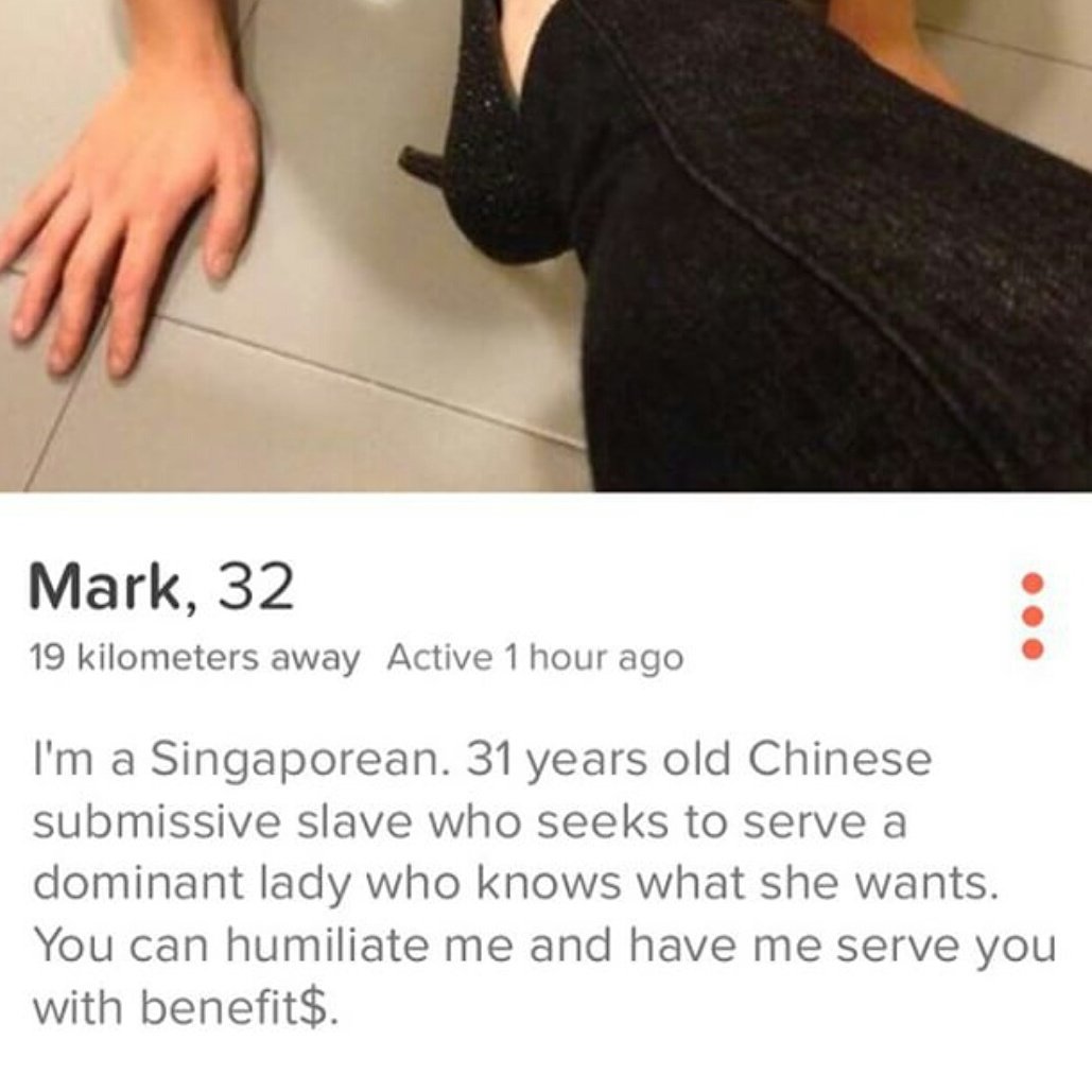 Tinder_Creeps's tweet photo. Chinese submissive slave who seeks to serve a dominant lady #tindercreeps #tinder https://t.co/xXT6UHTQlq