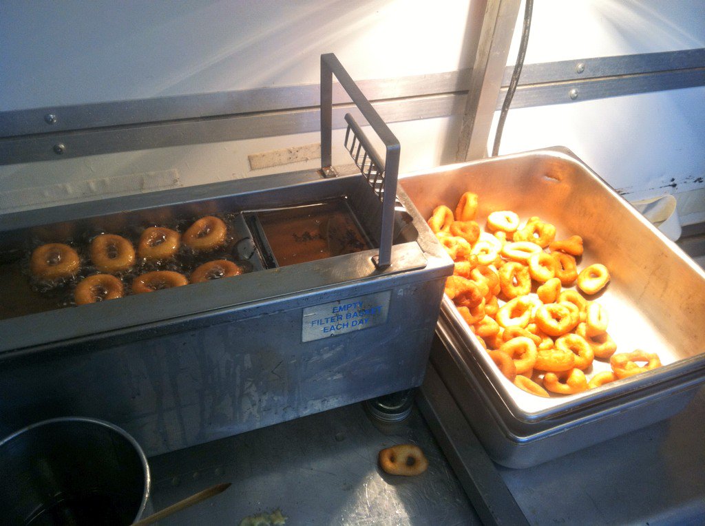 We've gone Caucasian and are at the Howell Christmas tree farm serving mini-donuts and dangerously hot cider.