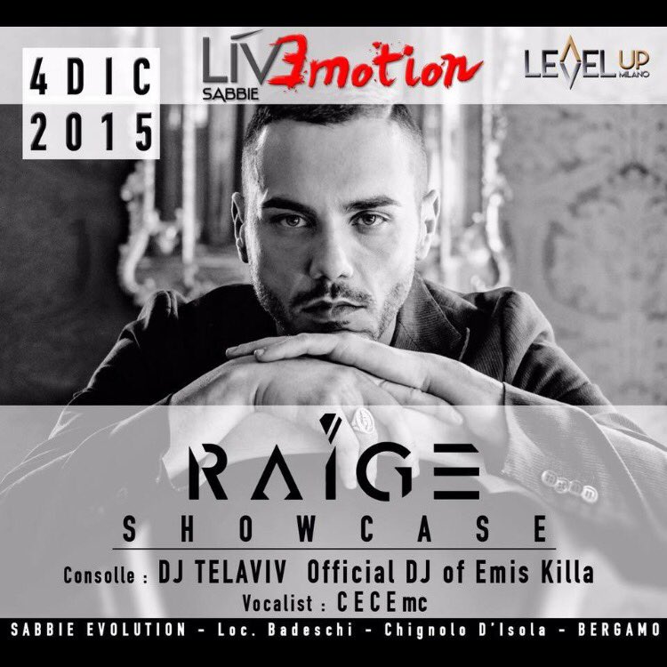 raigeofficial's tweet photo. La prossima settimana doppio live: 4/12 #SabbieEvolution Chignolo D'Isola (BG) - 7/12 #LolClub Lugano (Swiss) https://t.co/e2jIAhkd9m