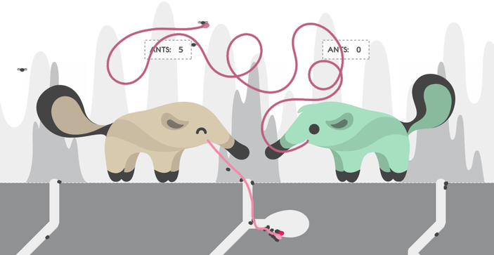 Pentadact's tweet image. Get the anteater tongue-duelling game I made with @lizzywanders + documentary, for £3.75: store.steampowered.com/app/288290/