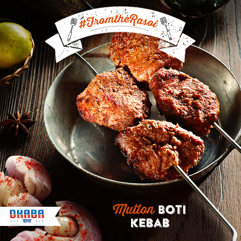 #FromTheRasoi 
Relish our tender Mutton Boti with our fresh roti!
