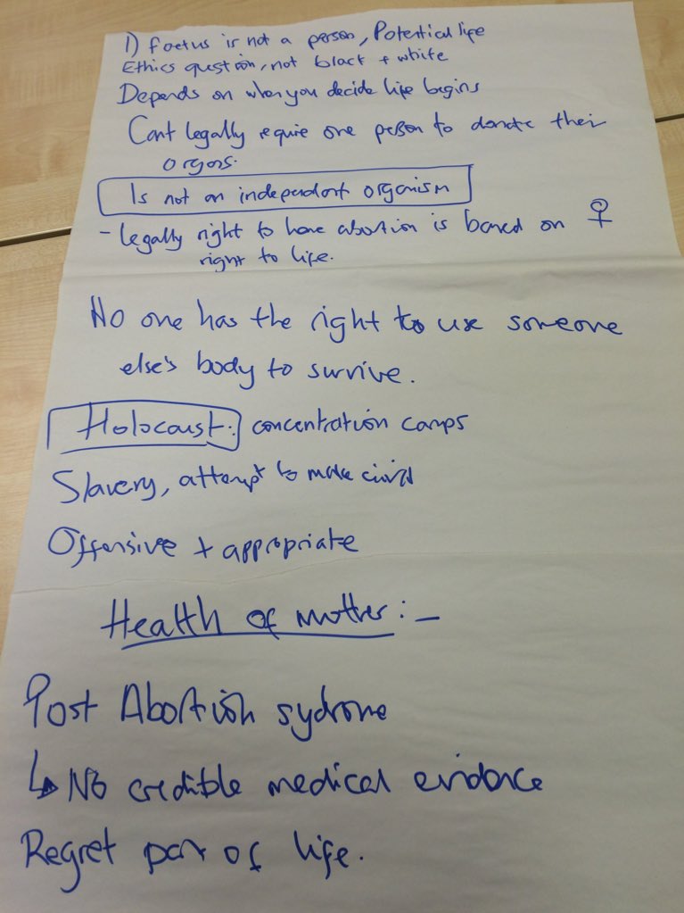Abortion_Rights's tweet photo. Flip chart of @kelley_temple's 'Winning the argument' session at Abortion Rights' student conference #arsc15 https://t.co/RbBFVJQgjm
