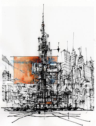 billfasano's tweet photo. Architect &amp; illustrator Moh’d Bilbeisi creates some of the best cityscape images I've ever seen. #UrbanFutures https://t.co/8wELg6L56H