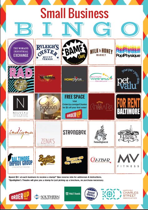 DTBaltEvents's tweet image. #SmallBizBingo Kicks off today! Grab your board and get to shopping! Game ends 12/31/15! #SmallBizSat @HistCharlesSt