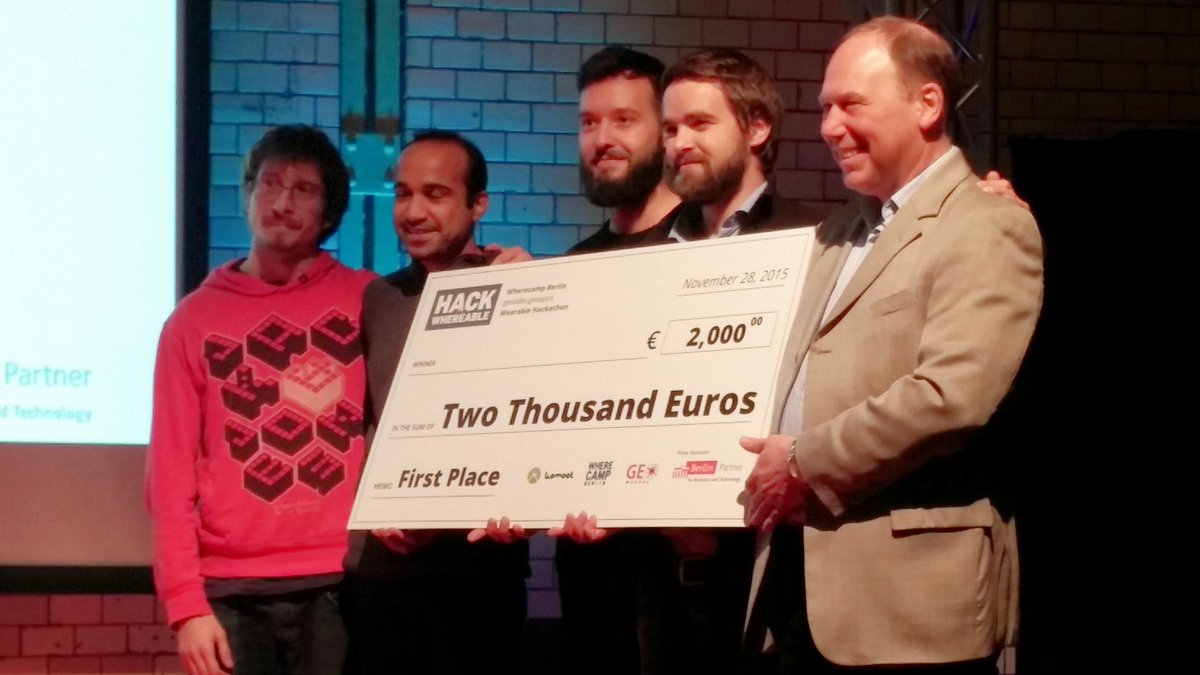 WhereBerlin's tweet photo. And the #winner is... The #Flock team! Congratulations! #hackathon #WhereBerlin https://t.co/5BRokqqNQt