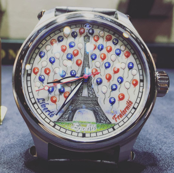 LSDHBM_PARIS's tweet photo. Quand @Zannettiwatches rend hommage à #Paris. #LSDHBM2015 #BellesMontres https://t.co/wmwlZLADsL